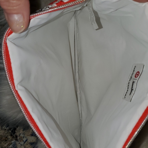 Carolina Herrera White Poodles On Red And Black Pouch - Picture 5 of 10